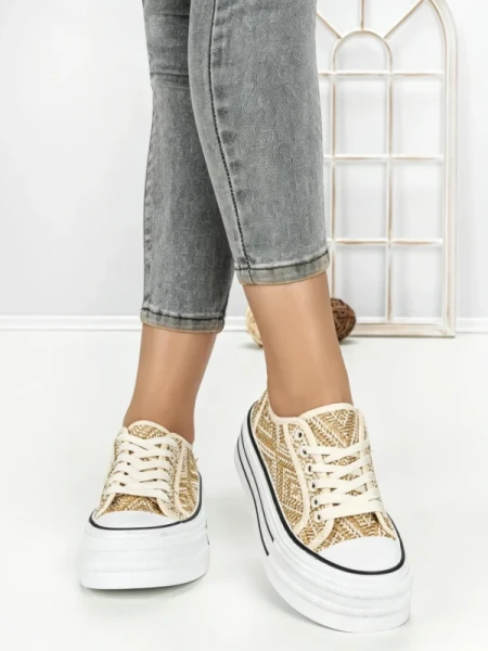 Tenisi Dama 806-4C BEIGE | RED JIN