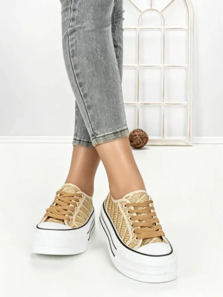 Tenisi Dama 809-4B BEIGE | RED JIN