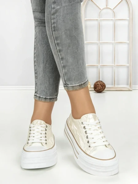 Tenisi Dama 889-4B BEIGE | RED JIN