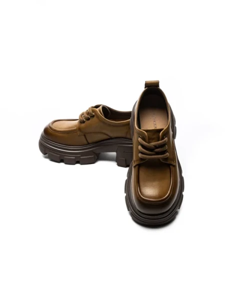 Pantofi Casual Dama din piele naturala KM1606 KHAKI | ADVANCER