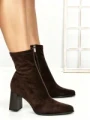 Botine cu Toc Gros 6GS11 DARK BROWN | MEI