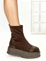 Ghete Dama cu Platforma 3AL78 DARK BROWN | MEI
