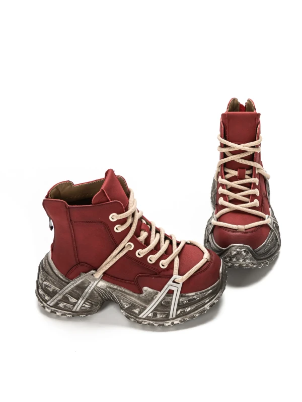 Ženski škornji iz naravnega usnja 10806 Rdeča | Advancer