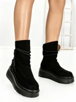 Ghete Dama din piele naturala 6ZP10 BLACK | PANTOFUL
