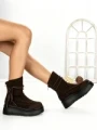 Ghete Dama din piele naturala 6ZP10 BROWN | PANTOFUL