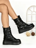 Ghete Dama cu Platforma 6ZP8 BLACK | MEI