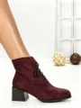 Botine cu Toc Gros 6AH30 WINERED | MEI
