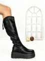 Cizme Dama cu Platforma 68WL25 BLACK | MEI