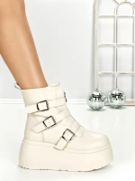 Ghete Dama cu Platforma 56WL13 BEIGE | MEI
