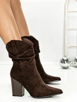 Botine cu Toc Gros 6KV13 BROWN | MEI