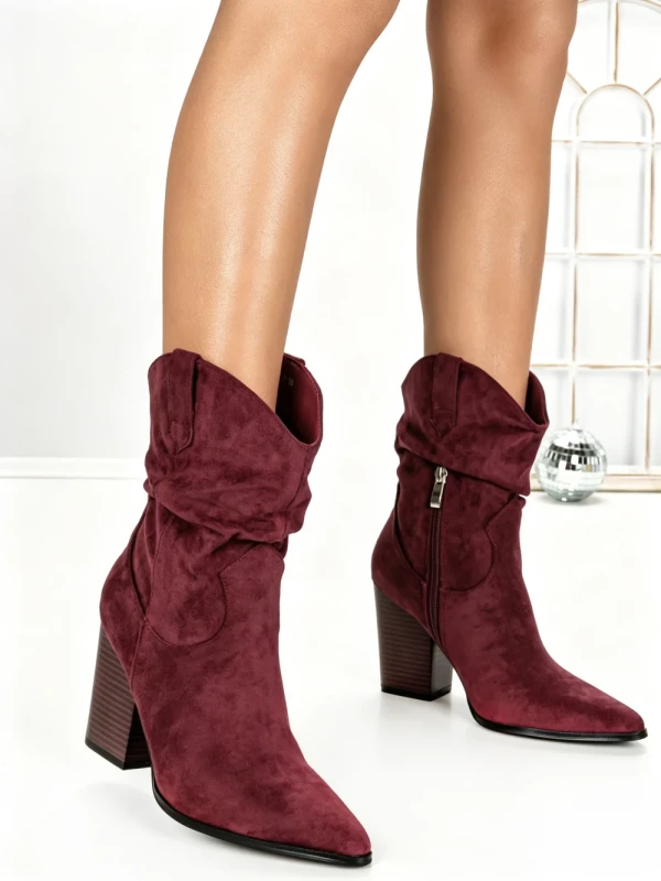 Botine cu Toc Gros 6KV13 WINE | MEI