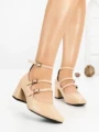 Pantofi cu Toc Gros 8138 APRICOT | CM