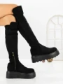 Cizme Dama cu Platforma 68WL26 BLACK | MEI