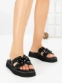Papuci Dama din piele naturala 5SY33 BLACK | MEI