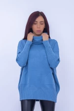 Ženske bluza s ovratnikom D817 Svetlo Modra | Fashion