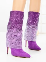 Botine cu Toc Subtire C-272 PURPLE | STEPHAN