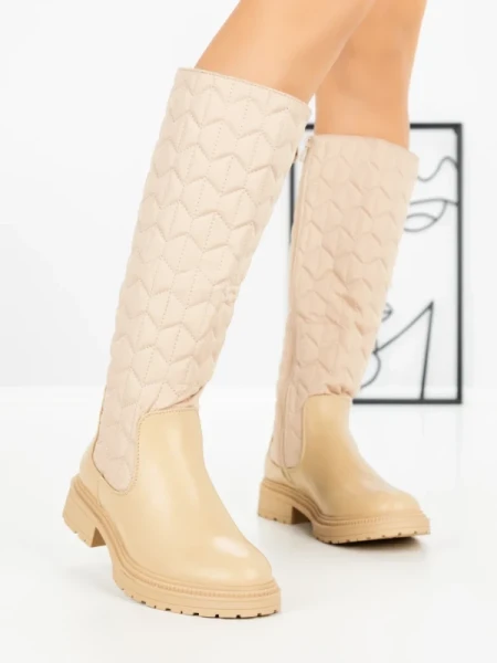 Cizme Dama cu talpa joasa 9155 BEIGE | CM
