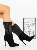 Botine cu Toc Subtire 1448 BLACK | SEASOND