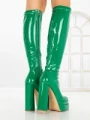 Cizme Dama cu Toc si Platforma C-261 GREEN | STEPHAN