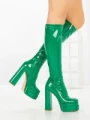 Cizme Dama cu Toc si Platforma C-261 GREEN | STEPHAN