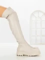 Cizme Dama cu talpa joasa C-201 BEIGE | STEPHAN
