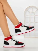 Sneakers Dama F005 BLACK-WHITE-RED | COSTA SOL
