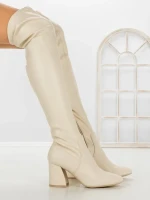Cizme Dama cu Toc LQ-42 BEIGE | STEPHAN