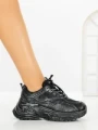 Pantofi Sport Dama cu Platforma 1W-N20 BLACK | GALLEVANI