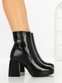 Botine cu Toc Gros 9109 BLACK | CM