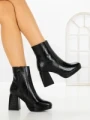 Botine cu Toc Gros 9109 BLACK | CM