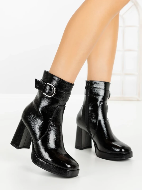 Botine cu Toc Gros 5730 BLACK | SEASOND