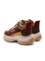 Pantofi Sport Dama din piele naturala HD7673 KHAKI-WINE | ADVANCER
