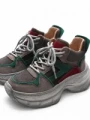 Pantofi Sport Dama din piele naturala HD7673 BROWN-GREEN | ADVANCER