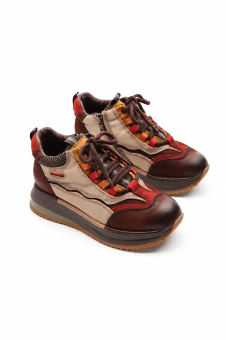 Ghete Dama din piele naturala A007-1 COFFEE-RED | ADVANCER