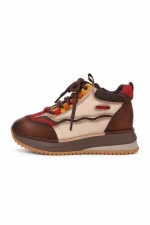 Ghete Dama din piele naturala A007-1 COFFEE-RED | ADVANCER
