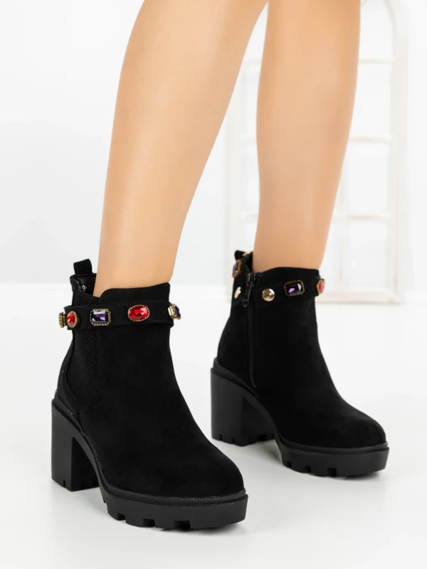 Botine cu Toc Gros YZ19-35 BLACK | H&D