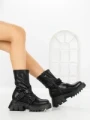 Ghete Dama cu Platforma YZ21-25 BLACK | H&D