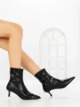 Botine cu Toc Subtire YZ24-043 BLACK | H&D
