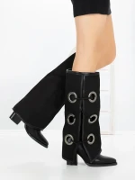 Cizme Dama cu Toc 6384 BLACK | SEASOND