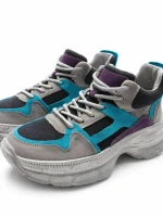 Pantofi Sport Dama din piele naturala HD7673 DARK GREY-BLUE | ADVANCER