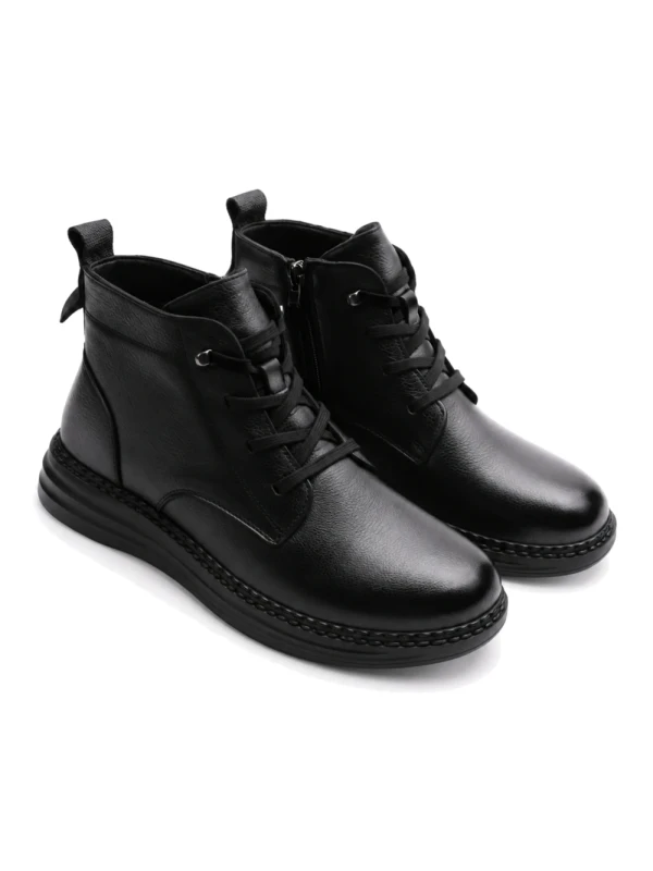 Ghete Dama din piele naturala 2586M BLACK | ADVANCER