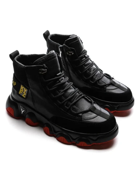 Ghete Barbati din piele naturala 1006-8 BLACK | ADVANCER
