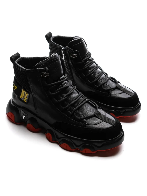 Ghete Barbati din piele naturala 1006-8 BLACK | ADVANCER