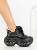 Pantofi Sport Dama cu Platforma 3607-1 BLACK | MEI