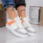 Ženski športni copati A28 Bela-Oranžna | Fashion