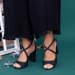 Ženski sandali z debelo peto XD83C Črna | Mei