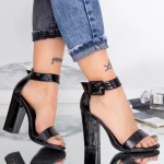 Ženski sandali z debelo peto XKK161D Črna | Mei
