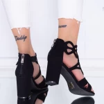 Ženski sandali z debelo peto XKK565 Črna | Mei