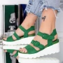 Ženski sandali s platformo LM350 Zelena | Mei