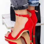 Ženski sandali s tanko peto KV57 Rdeča | Mei